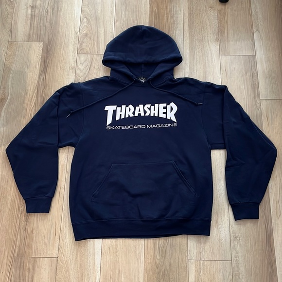 Thrasher navy blue hoodie - Picture 1 of 3